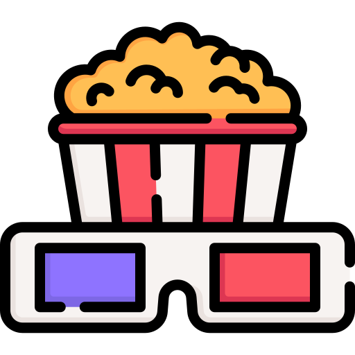 3d glasses and popcorns